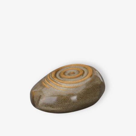 Χειροποίητη κεραμική μικρή αναμνηστική τεφροδόχος "Resonance" Καφέ