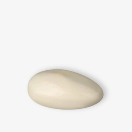 Χειροποίητη κεραμική μικρή αναμνηστική τεφροδόχος "Stone" Λευκό Κρεμ