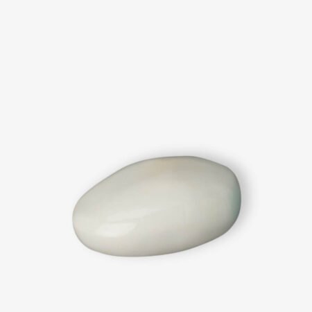 Χειροποίητη κεραμική μικρή αναμνηστική τεφροδόχος "Stone" Λευκό Κρεμ