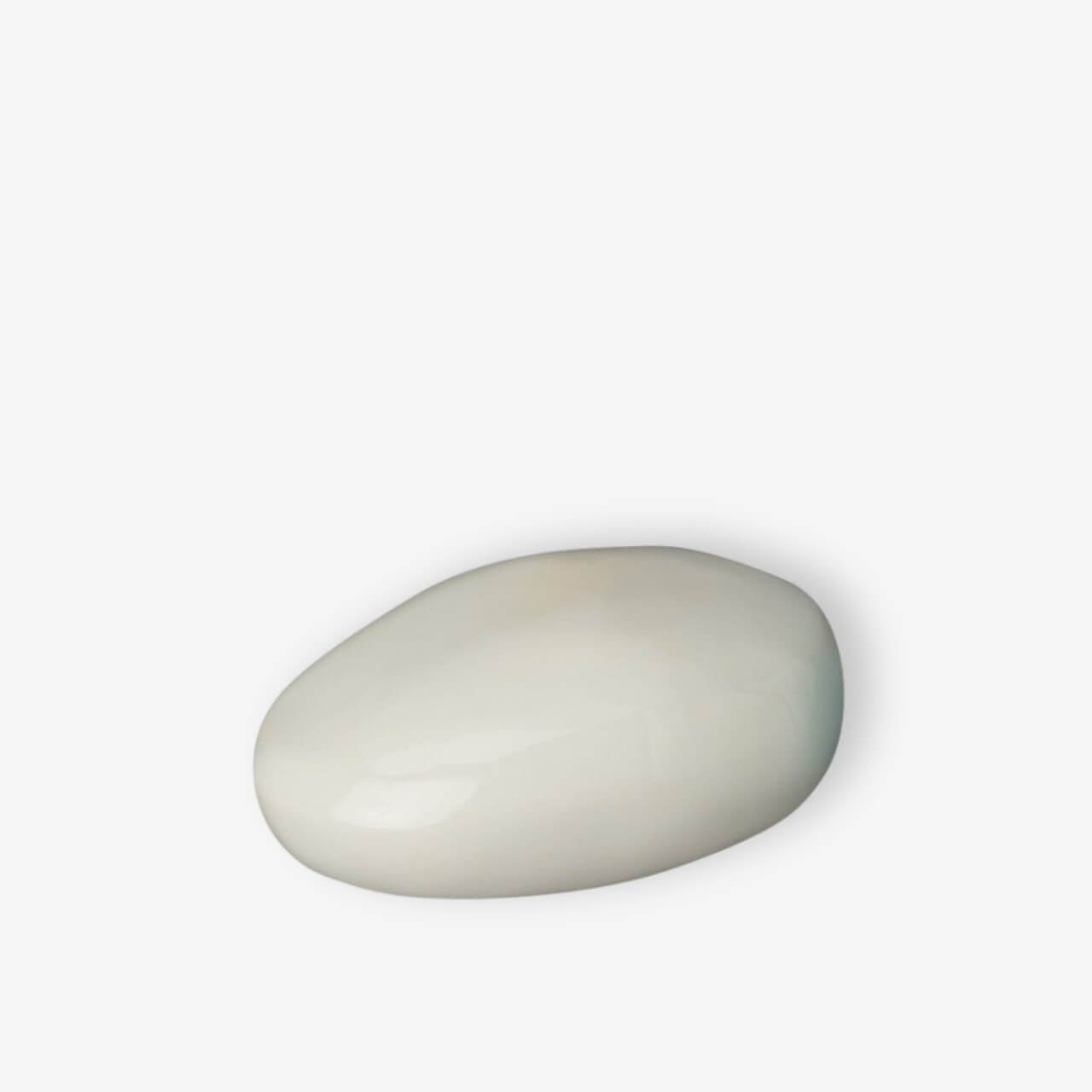 Χειροποίητη κεραμική μικρή αναμνηστική τεφροδόχος "Stone" Λευκό Κρεμ