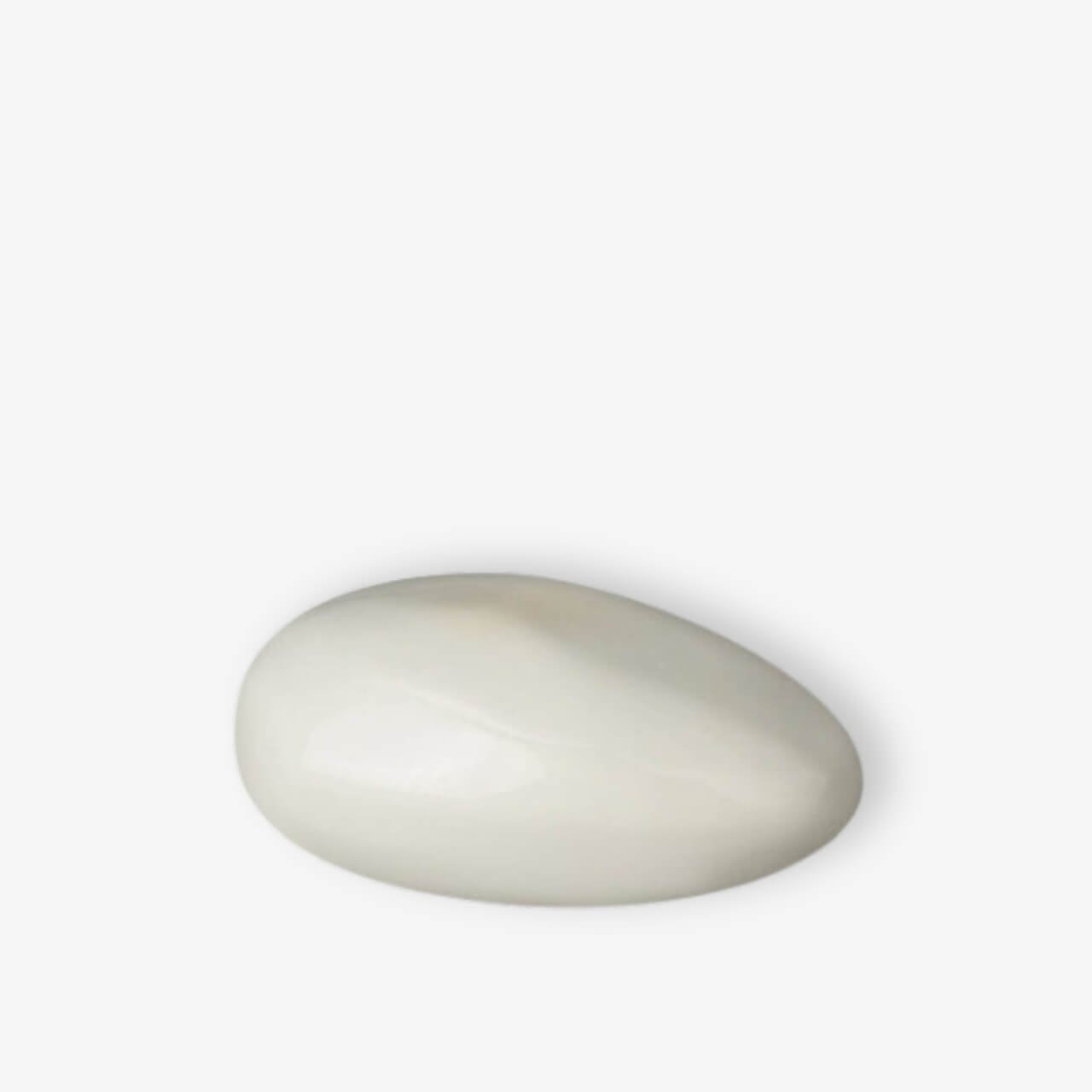 Χειροποίητη κεραμική μικρή αναμνηστική τεφροδόχος "Stone" Λευκό Κρεμ