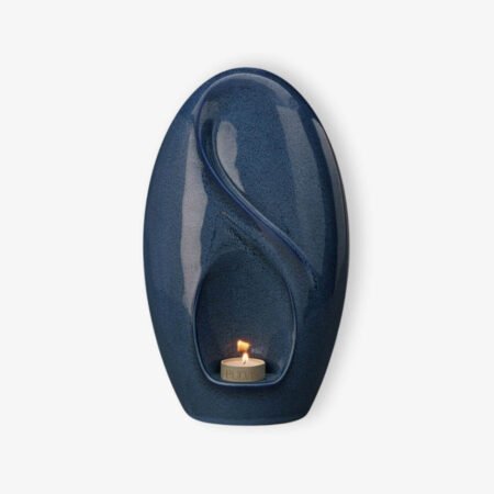 Χειροποίητη κεραμική τεφροδόχος "Eternity" Μπλε Μελανζέ