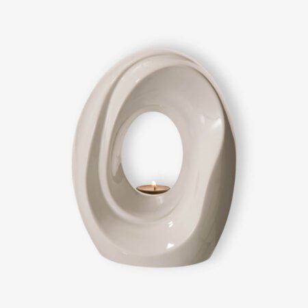 Χειροποίητη κεραμική τεφροδόχος "The Passage" Medium Λευκό Κρεμ