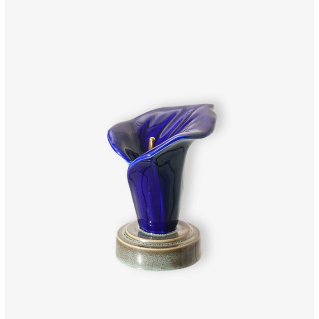 Μικρή αναμνηστική κεραμική τεφροδόχος "Calla Lily" Μπλε