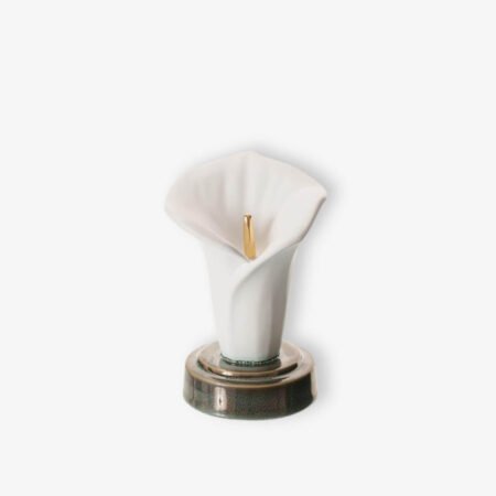 Μικρή αναμνηστική κεραμική τεφροδόχος "Calla Lily" Λευκό
