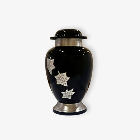 Μεταλλική τεφροδόχος "Leaves" Μαύρο