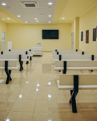 Εικόνα από το χώρο τελετής του Αποτεφρωτηρίου